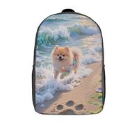BCAKDBDOE Sac À Dos Scolaire 17 Pouces - Unisexe Enfants/Ados - Style Moderne Et Léger, Impression 3D Résistante Chiot Poméranien