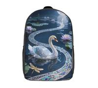 BCAKDBDOE Sac À Dos Scolaire 17 Pouces - Unisexe Enfants/Ados - Style Moderne Et Léger, Impression 3D Résistante Cygne silencieux