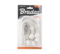 BcB-0515WH-B Bradas Lot de 10 tendeurs en caoutchouc avec boule 10 x 15 cm (Blanc)