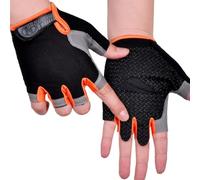 BCBF 1 Pièces Gant Moto Enfant,Gant Velo,Gants De Vélo Gant VTT Homme Demi-Doigts Respirant Mitaine Vélo Gants De Cyclisme Rembourrés avec Poignée Anti-Dérapante Homme Et Femme(5-12 Âge)