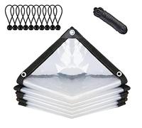 BCBIG Bâche étanche Transparente avec œillets,bâche de Protection pour Meubles de Jardin,utilisable en extérieur,résistante à la Pluie,Isolation des Plantes,3x6m