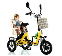 BCBKD Tricycle Électrique Pliable 2026 avec 3 Modes, Charge De 180 Kg, Autonomie De 45 Km, Écran LCD, Éclairage LED, Panier Arrière, pour Déplacements Quotidiens Et Extérieurs,Jaune