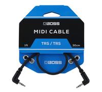 BCC-1-3535 BOSS - 30 cm - Câble TRS MIDI 3,5 mm compact - procure une connexion premium grâce à des connecteurs coudés TRS MIDI 3,5 mm entre les pédales BOSS
