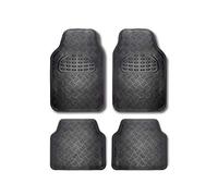 Bccorona ALF10130 Tapis en Caoutchouc Aluminium Carbone, Gris, Set de 4