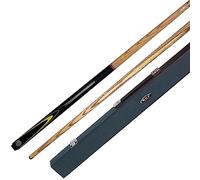 BCE Christophe Lambert English Pool Cue and Case Queue de Billard Anglaise avec étui Unisexe, Noir/Bois Naturel, 57" (145cm)