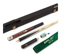 BCE Grandmaster Queue de Billard 3/4 avec Extension et étui Rigide - 145cm Queue de Snooker avec Pointe de 9,5 mm Manche - Frêne d'Amérique du Nord épissé à la Main Sapele Acajou (GM-400)