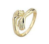Bcenoilua Bagues Femme Argent Sterling 925 Bague de Câlin Ajustable Romantique Bague Ouverte Couple Bijoux Bague de Promesse Fille Mariage Cadeau Anniversaire