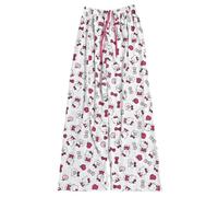 Bcenoilua Bas de Pyjama Femme Pantalon Pyjamas à kitty Kawaii à la Pyjama Pantalons de élastique avec Cordon de Serrage Décontracté la Maison Pantalons Pour Adolescente Filles