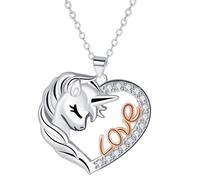 Bcenoilua Collier Femme Licorne Argent Sterling 925 Pendentif Collier Infini Coeur Cadeaux Bijoux pour Elle Noël Anniversaire Saint Valentin Fête des Mères