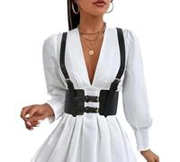 Bcenoilua Femme Punk Cuir Corset Taille Harnais Ceinture Noir Gothique Gilet Ceinture en PU Cuir Sexy Réglable Bijoux de Corps pour Cosplay Fête Rave Halloween Costume