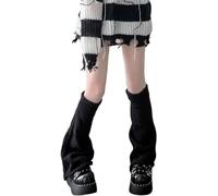 Bcenoilua Jambières Guêtres pour Femme et Fille Hiver Tricoté Guêtres Leg Warmers Y2K Harajuku Style Gothic Lolita Chauffe-jambes Mignon Mode Warmer Chaussettes Tricotées à Hauteur du Genou