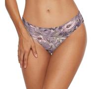 BCFHRGT Bas de bikini coquin pour femme style William Morris Mauve Floral coupe haute couverture complète Takini, William Morris Style floral Mauve, S