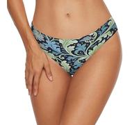BCFHRGT Bas de bikini pour femme - Motif feuilles d'algues bleues - William Morris - Couverture complète - Culotte de bain Takini, William Morris Feuille d'algues Bleu Fleur, Taille S
