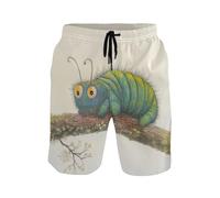 BCFHRGT Caterpillar Short de plage extensible double couche à séchage rapide, Branche rampante de chenille, XXL