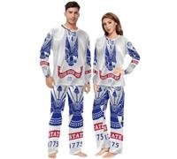 BCFHRGT Ensemble de pyjama long pour couple avec drapeau de l'armée américaine pour elle et lui, Drapeau de l'armée américaine, Large