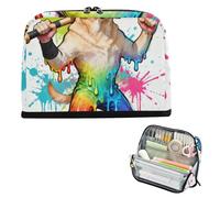 BCFHRGT Trousse à crayons de grande capacité avec fermeture éclair pour infirmière université joueur de baseball Golden Retriever