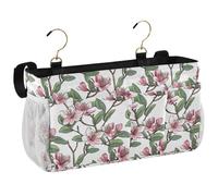 BCFHRGT Uruguay Flower Of The Ceibo Tree Beauty Summer Flower Bed Storage Organizer Bed Storage Bag With Pockets Hanging Organizer for Superposed Hospital Beds Dorm Rooms Bed Rails