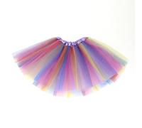 BCHKO 1 pièce Jupe en tulle fille, Tutu arc-en-ciel enfant, Jupe ballet en couches, Robe de danse princesse, pour fête d'anniversaire danse festival, Tutu femme (pour 3-8 ans) (Multicolore)