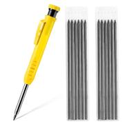 BCHKO 12 pièces de mines de crayon pour charpentiers, mines de crayon solides, mines de rechange pour crayon, construction solide de marqueurs à profondeur pour crayon de rechange (2,8mm) (Noir)