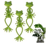 BCHKO 3 PCS Support Plante Grenouille, Porte-Plante Multifonction Grenouille, Support Décoratif Pot de Fleurs en Forme de Grenouille, Clips Plante, Statue Animale et Porte-Plante (Vert)