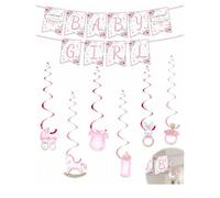 BCHKO Bannière Bienvenue Garçon | Déco Fête Naissance 8 pcs (2 Guirlandes + 6 Suspendus) | Fixation Facile sans Traces | Création Scène Photo Idéale pour Célébrer l'Arrivée du Petit Prince