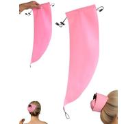 BCHKO Bonnet de Douche Imperméable Rose 1pc pour Cheveux Longs avec Ouverture Queue de Cheval | Réutilisable Charlotte de Douche | Protège Coiffure & Soins Capillaires