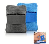 BCHKO Brosse Enlève-Sable Lot de 2 Grandes Bleu Gris - Sans Talc, Efficace pour Plage, Vacances, Camping. Nettoie Peau, Cheveux & Vêtements en Douceur