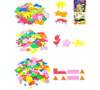 BCHKO Gommettes Mousse Autocollantes Enfants - Lot d'environ 400 Formes Animaux Fleurs Géométriques. Idéal pour Activités Manuelles, Bricolage, Scrapbooking, Éveil Créatif et Décoration.