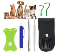BCHKO Lot de 5 Pinces à tiques avec étui - Pince pour Chats et Chiens - Tire Tique Humain, Anti Tique Chien et Chat - Protection Contre Les Animaux Domestiques et Les Enfants - Crochet à tiques