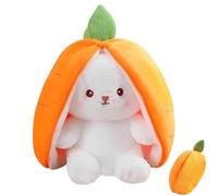 BCHKO Peluche Lapin Carotte, Coussin Lapin en Peluche, Jouet Câlin Lapin, Cadeau de Pâques pour Enfants, Cadeau d'Anniversaire (25cm)