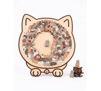 BCHKO Puzzle Chat en Bois, 135 Pièces, Palette Morandi Délicate - Découpe Précise, Jeu Éducatif sans Écran pour stimuler Concentration et raisonnement logique & créativité