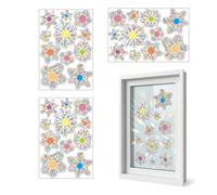 BCHMN 33 Pièces Autocollants Fenêtre Fleurs, Suncatcher, Stickers Vitres Anti-Collision Effet Arc-en-Ciel, Film Électrostatique Holographique pour Décoration Maison et Protection Oiseaux