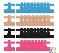 BCHMN 40 Pièces Bandes de Kinésiologie Prédécoupées pour Hallux Valgus, Correcteur d'Orteil et Bandage de Physiothérapie pour Pieds, Adhésif Respirant et Élastique, 4 Couleurs Assorties