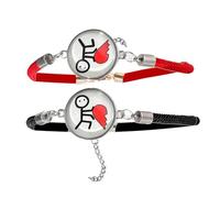 BCIOUS 1 paire de bracelets lumineux en cuir tressé réglable pour les soirées et les fêtes, bracelets unisexes, taille unique, Comme décrit