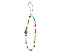 BCIOUS Chaîne de téléphone avec pendentif de Noël en perles pour téléphone portable, porte-clés tendance pour femme, bijoux simples, Père Noël, flocon de neige, anniversaire, vacances, spécial