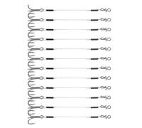 BCIOUS Lot de 12 hameçons triples de pêche en fluorocarbone de 18,1 kg 6/8/10 cm pour tête plombée, doré, bar, accessoires de pêche