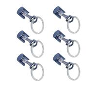 BCIOUS Lot de 6 porte-clés en alliage robuste avec piston de moteur de voiture pour les amateurs d'automobile Design mécanique Porte-clés cadeau, Noir , Wide Mouth