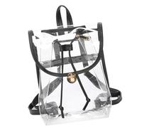 BCIOUS Sac à dos transparent approuvé par les stades pour étudiants, écoles en PVC - Approuvé par les stades - Pour adolescents et adolescents - Transparent