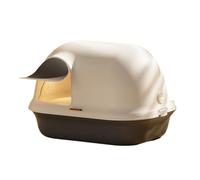 BCJMKDX Armoire de séchage pour Animaux de Compagnie, Bac à litière for Chat, Grand bac d'angle avec Porte Avant et Pelle, for Capuchon(Parent,Gris)