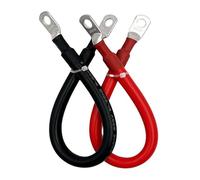 BCJMKDX câble blindé, Câble en Silicone très Souple M8 Noir et Rouge, avec cosse for Automobile, M6, M10, 0, 2, 4, 6, 8 AWG(0 AWG,40CM)
