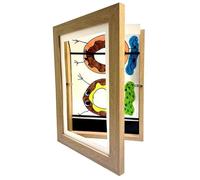 BCJMKDX Cadre Photo Vintage. 1PCS Wooden Changeable Picture Display for A4 Art-Work Children Projects Home Office Storage(Wood A4 32x24x2.9cm)