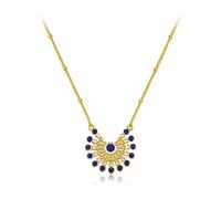 BCJMKDX Collier. Collier en Argent Sterling S925 for Femmes, Collier élégant en Zircon, Lapis Lazuli Naturel, Colliers de Style Ethnique Vintage, Cadeau Bijoux for Filles
