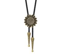 BCJMKDX Colliers. Cow Metal Sunflower Unisex Leather Rope Necktie Sweater Collar Chain, As Show, One Size
