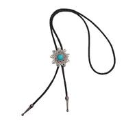 BCJMKDX Colliers. Stylish Men's Leather with Metal Flower Stone Adjustable Necktie Chain, As Show, One Size