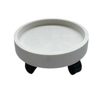 BCJMKDX Colliers. White Flower Pot Tray with Wheels Round Shape Removable Rotating Wheel Plant Stand for Home Balcony