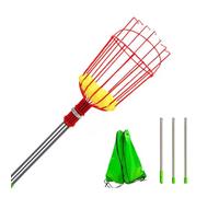 BCJMKDX cueilleur de Fruits, Cueilleur de Fruits télescopique avec Panier, cueilleur de figues avec Manche léger en Acier Inoxydable et Coussinet de Protection en Mousse(1.2m)