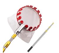 BCJMKDX cueilleur de Fruits, Panier à Fruits avec Sac en Tissu, Perche de cueillette de Fruits avec Manche réglable, cueilleur d'agrumes en Acier Inoxydable for poires et Citrons(4m)