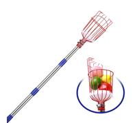 BCJMKDX cueilleur de Fruits, Perche de cueillette de Fruits à Hauteur réglable avec Panier télescopique, en Acier Inoxydable, Perche de cueillette de Fruits(2m)