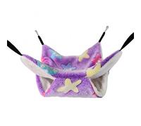 BCJMKDX Jouets pour Hamsters, Lot de 2 Jouets for Hamster, cachette, hamac, Polaire imprimée, Cochon d'Inde, Planeur à Sucre, lit de Couchage, hamac for rongeurs, Taille S 4(L 6)