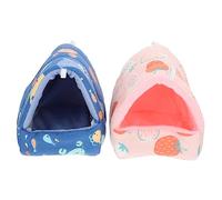 BCJMKDX Lit pour Animaux de Compagnie. Nid de Hamster for Animaux de Compagnie, 2 pièces, Maison Chaude for Chinchilla, nid Chaud for Cochon d'Inde, Grotte, lit for Petits Animaux(A,10X10X10cm)